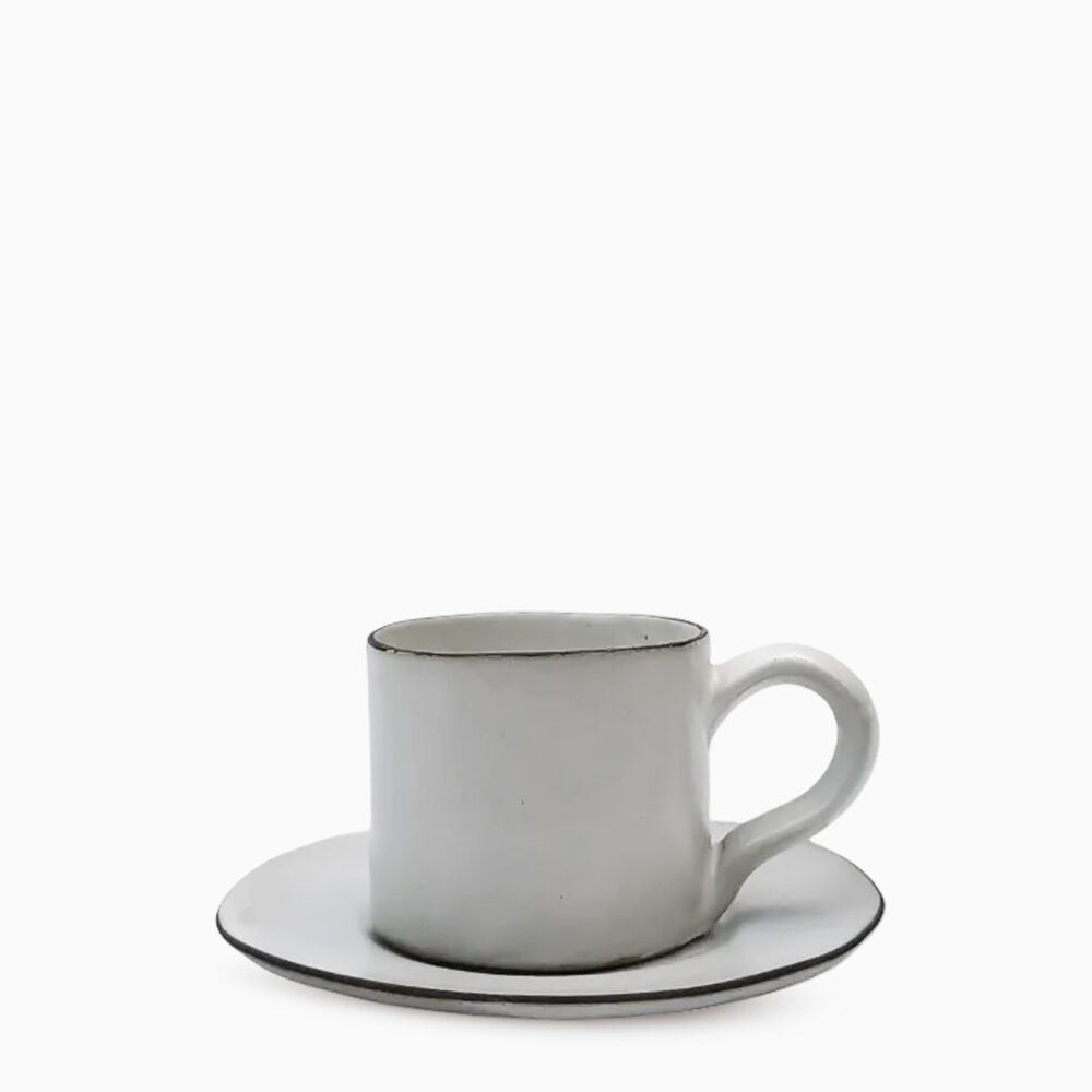 Latte Cup ~6oz with Saucer | Line Art