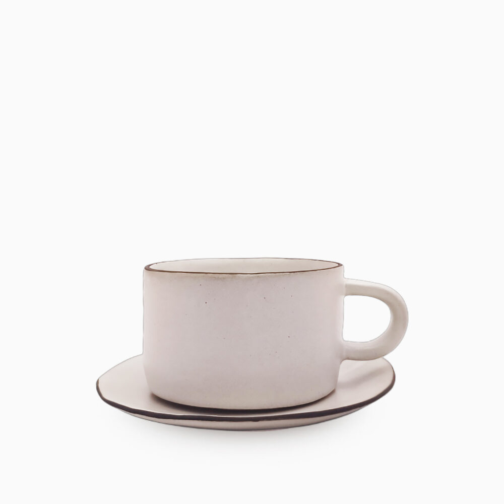 Cappuccino Cup ~12oz with Saucer | Line Art